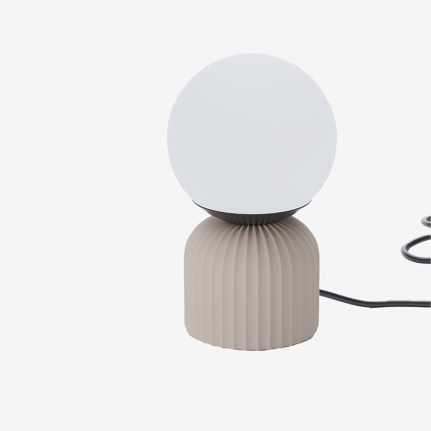 Lampe à poser en céramique crème et globe en verre Renoir