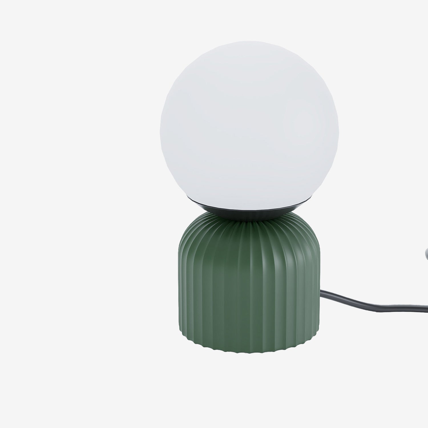 Lampe à poser en céramique verte et globe en verre Renoir