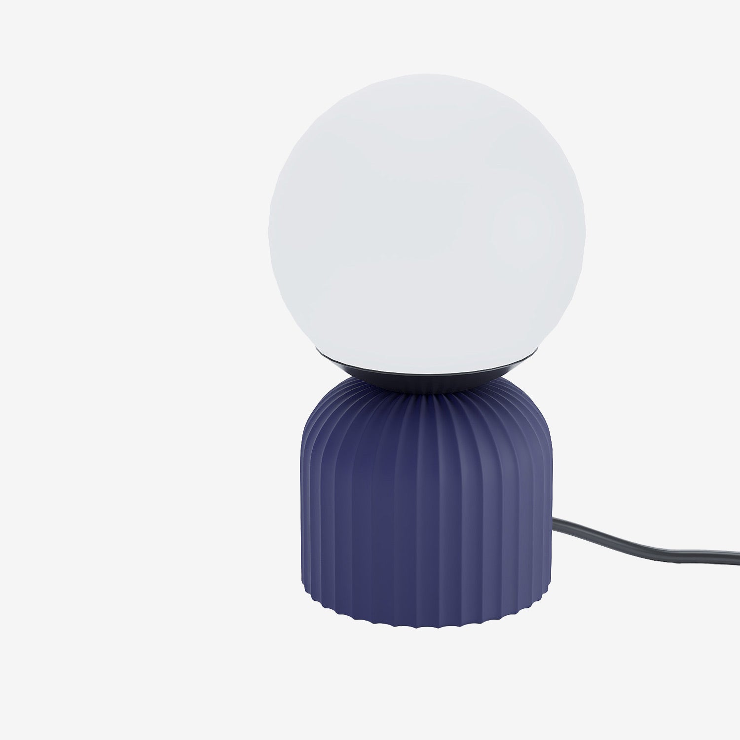 Lampe à poser en céramique bleue et globe en verre Renoir