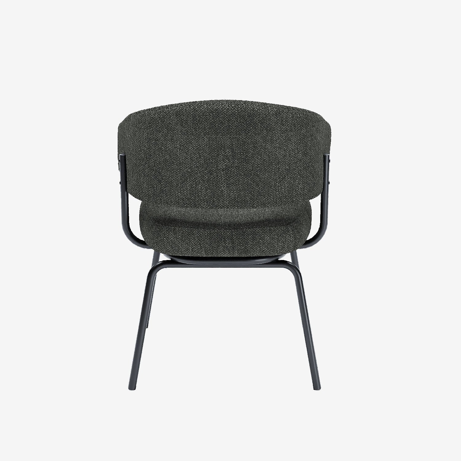 Lot de 2 chaises avec accoudoir tendance en tissu chenille gris-anthracite Silva