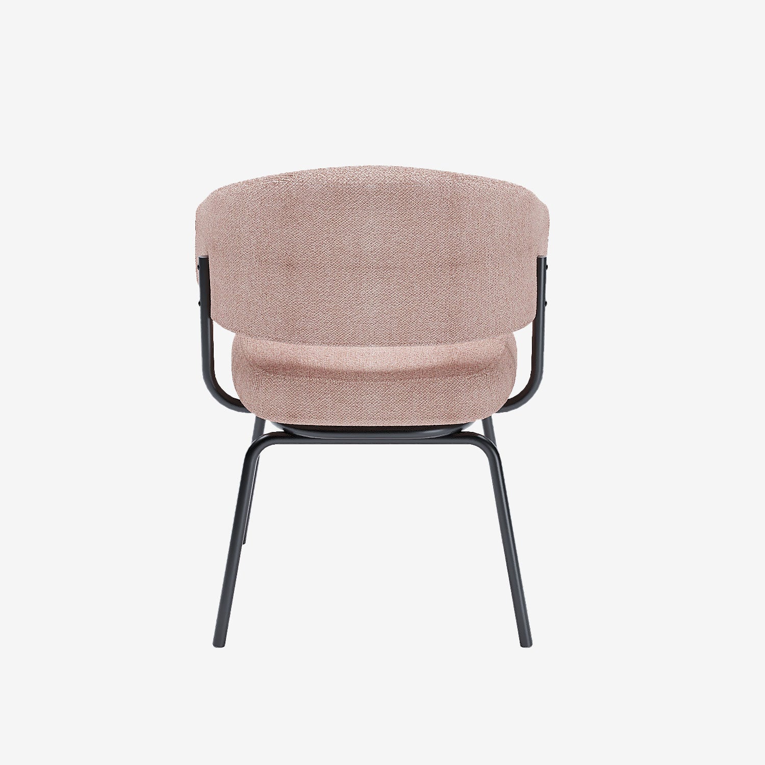 Lot de 2 chaises avec accoudoir tendance en tissu chenille rose poudré Silva
