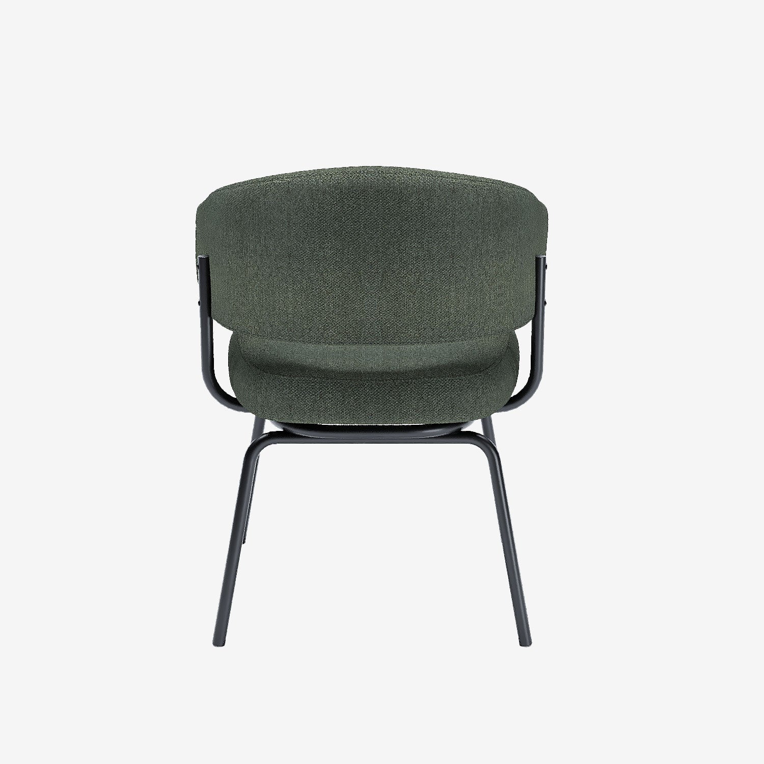Lot de 2 chaises avec accoudoir tendance en tissu chenille vert Silva