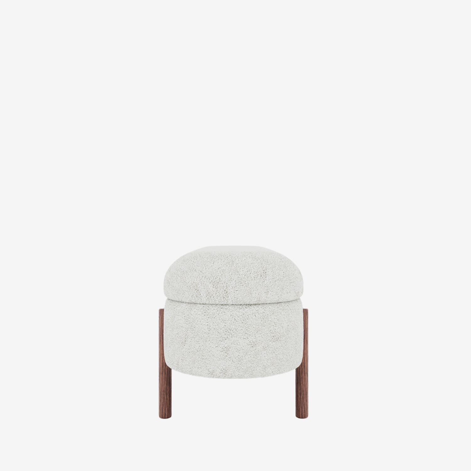 Marianne – Banc coffre de rangement en tissu bouclé crème