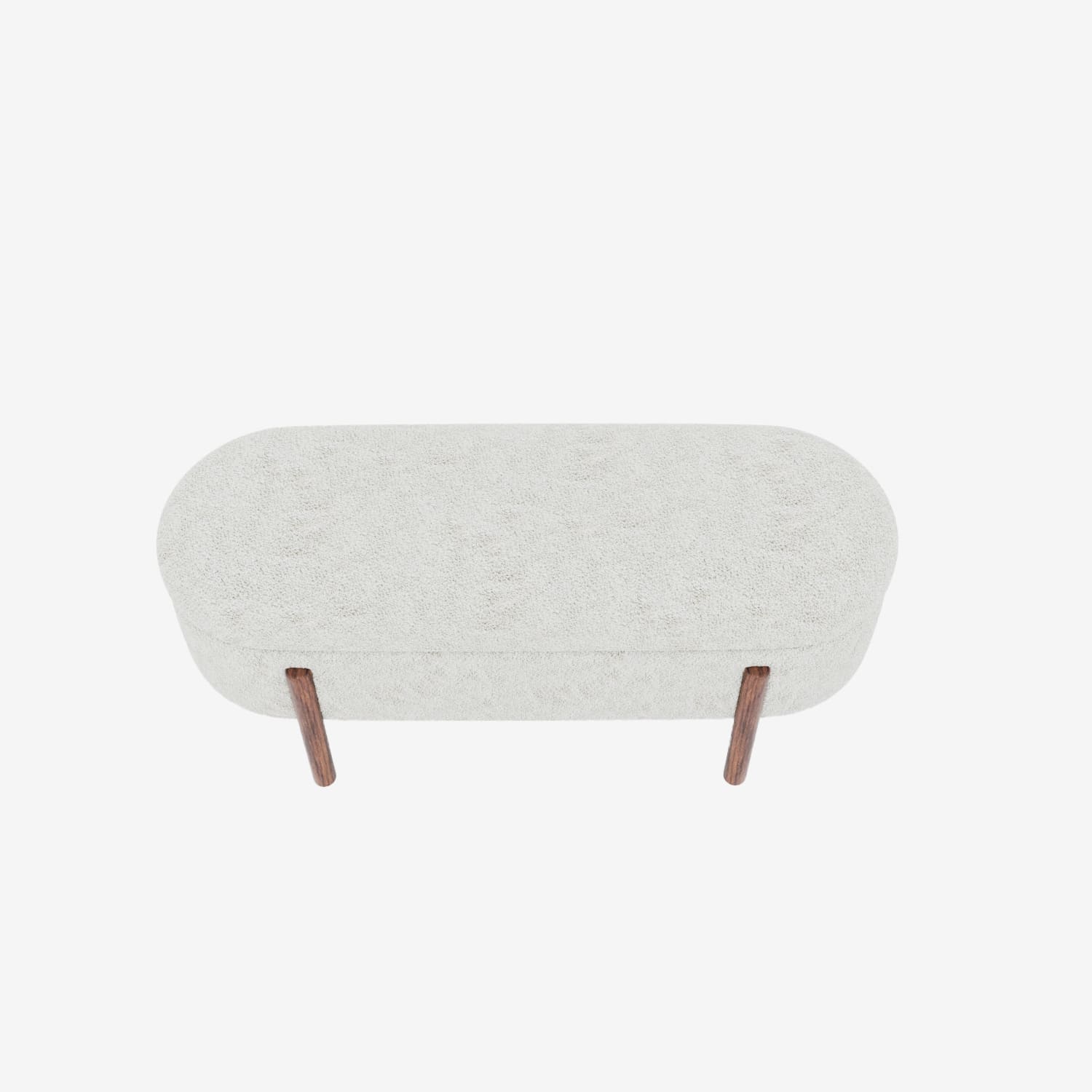 Marianne – Banc coffre de rangement en tissu bouclé crème