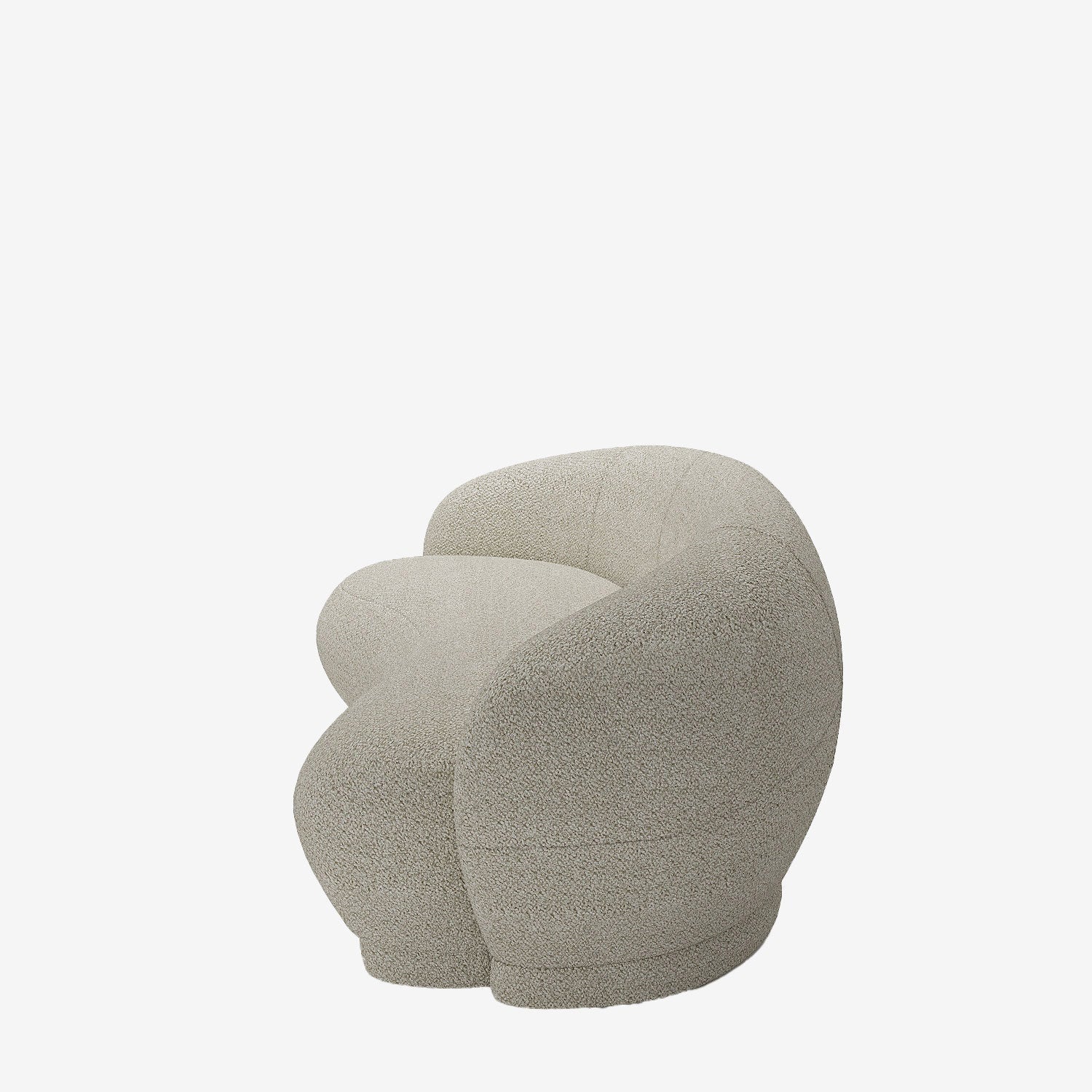 Canapé 3-4 places en tissu bouclette beige Bianca