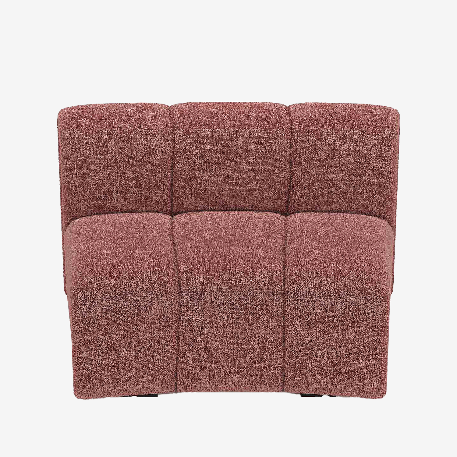 Chauffeuse d’angle pour canapé modulable en tissu bouclette rose Hélène