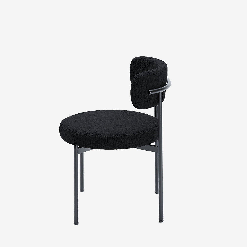 Lot de 2 chaises de table bouclette grise anthracite Scarlett
