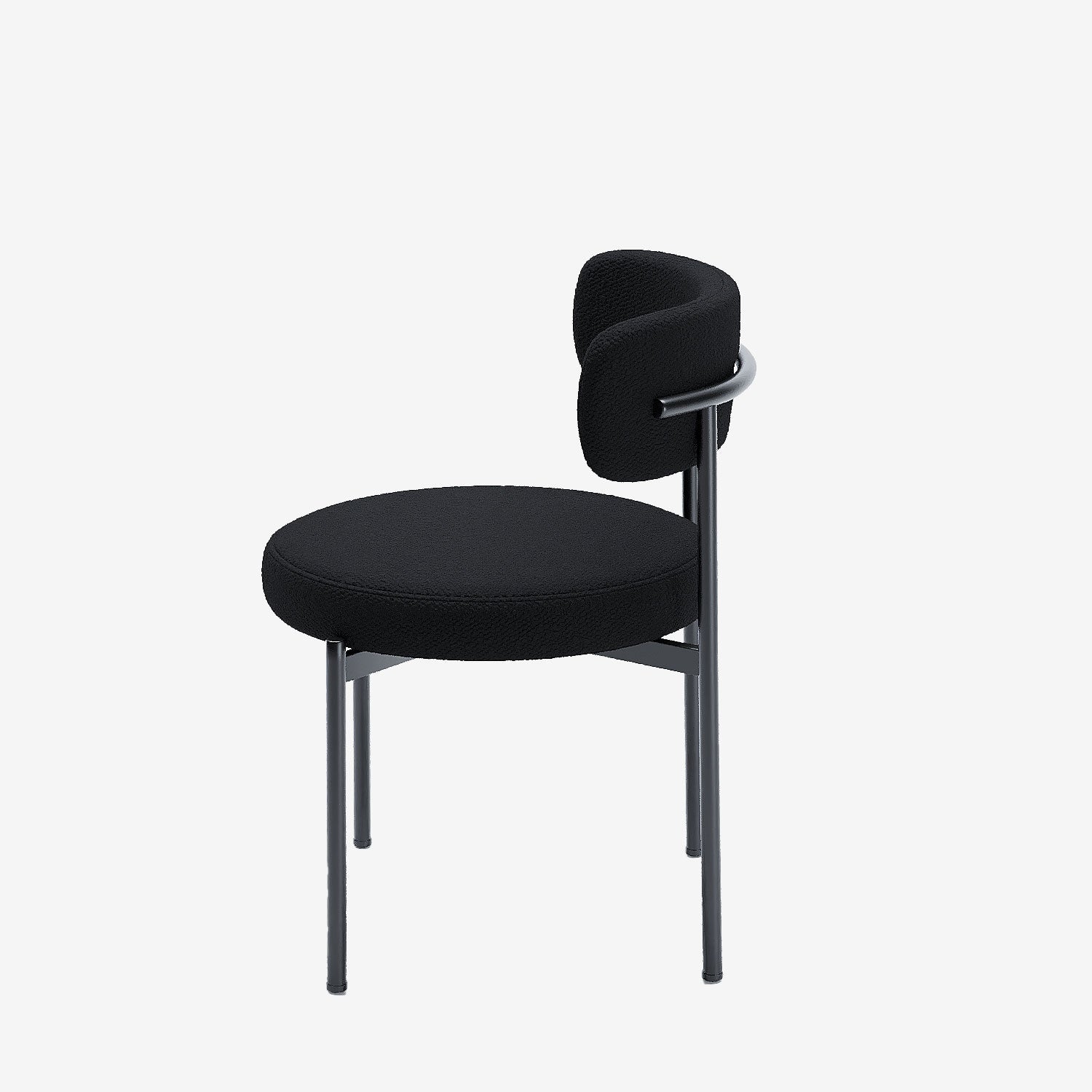 Lot de 2 chaises de table bouclette grise anthracite Scarlett