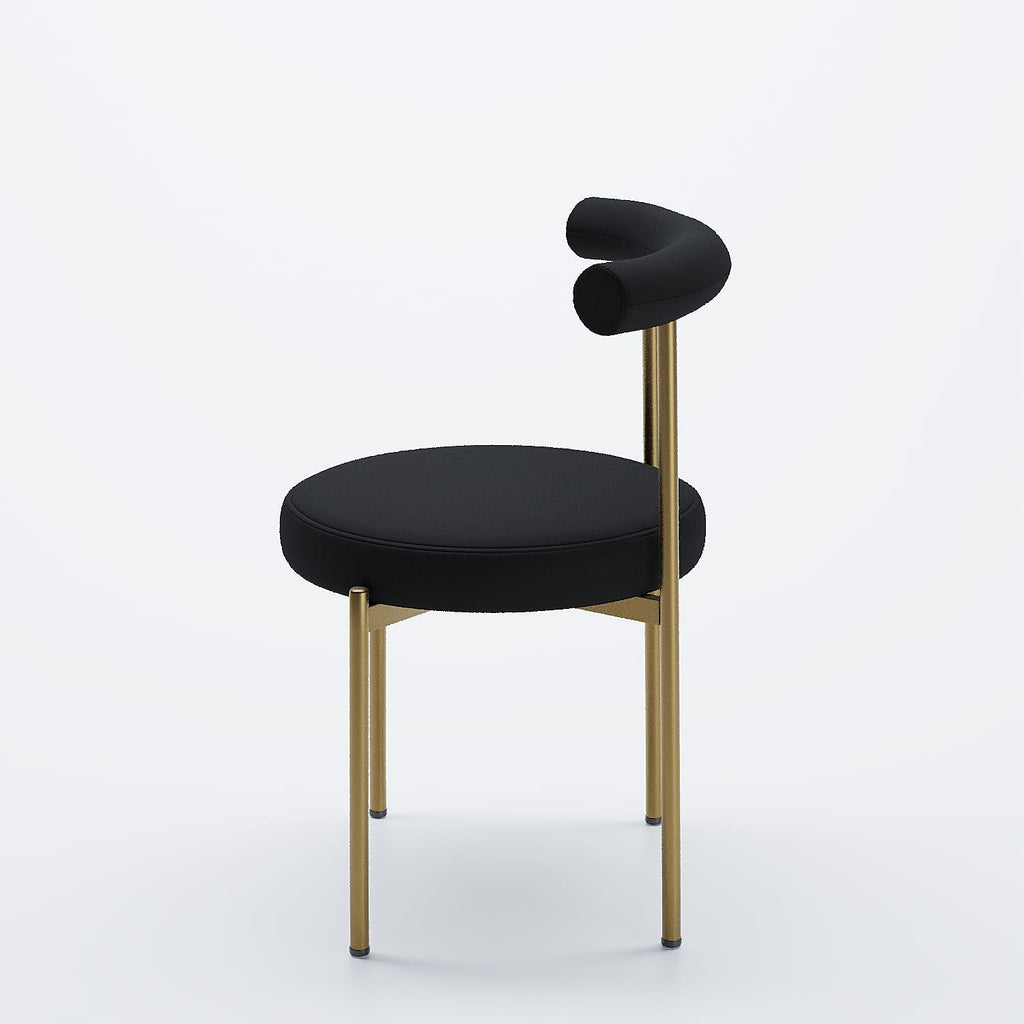 Lot de 2 chaises de table velours noir