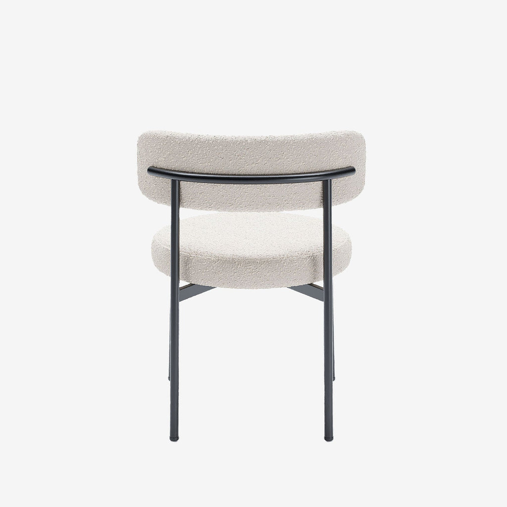 Lot de 2 chaises de table bouclette blanche Scarlett