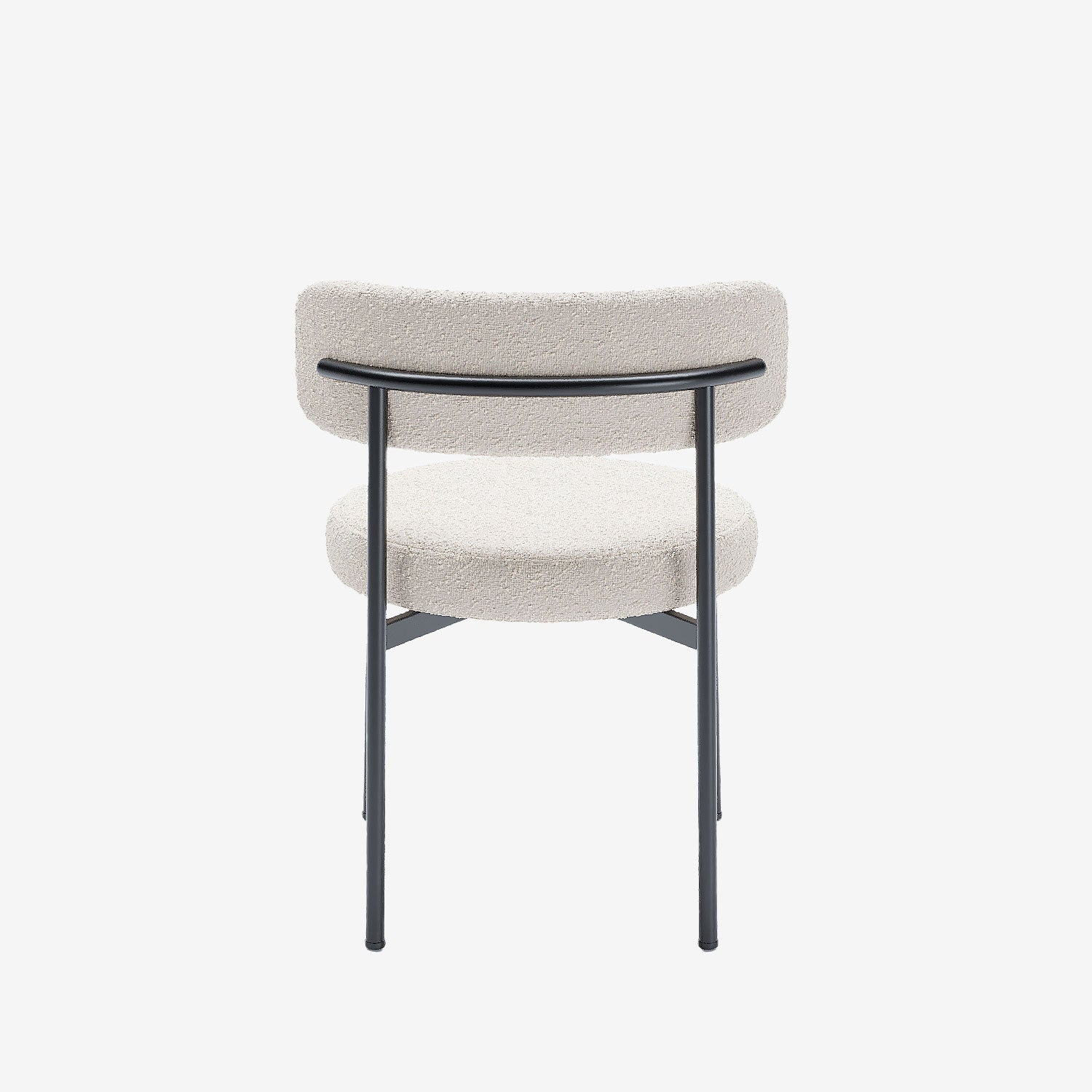 Lot de 2 chaises de table bouclette blanche Scarlett