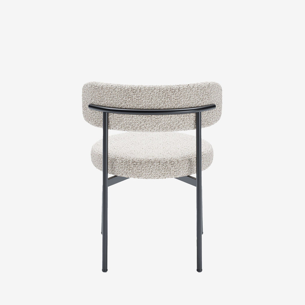 Lot de 2 chaises de table bouclette grise et blanche Scarlett