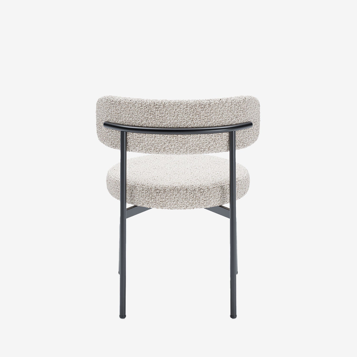 Lot de 2 chaises de table bouclette grise et blanche Scarlett