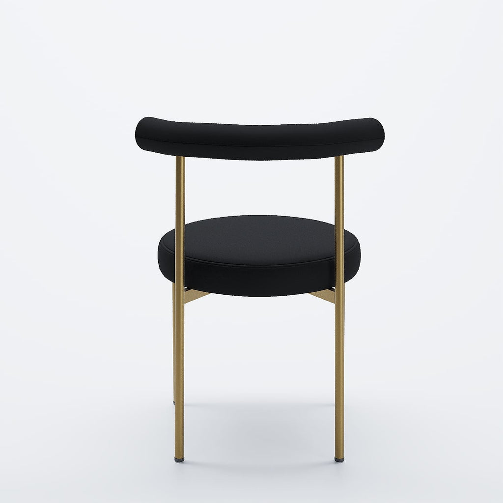 Lot de 2 chaises de table velours noir
