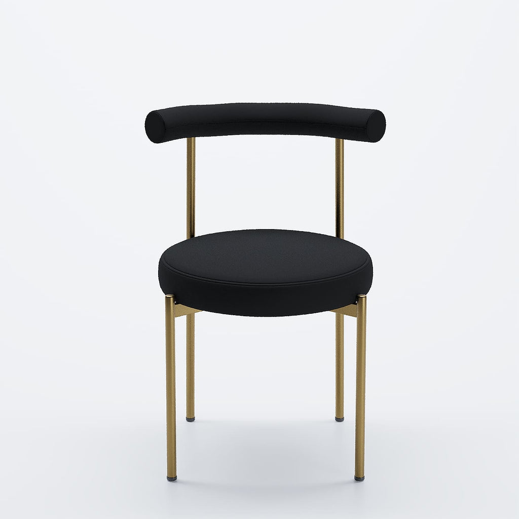 Lot de 2 chaises de table velours noir