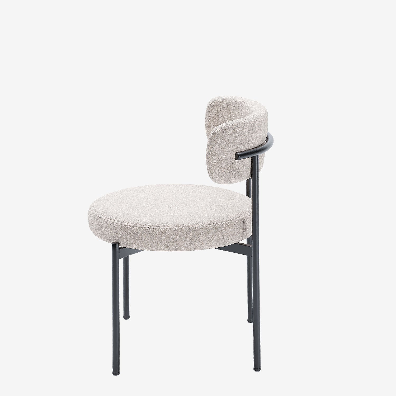 Lot de 2 chaises de table velours crème Scarlett
