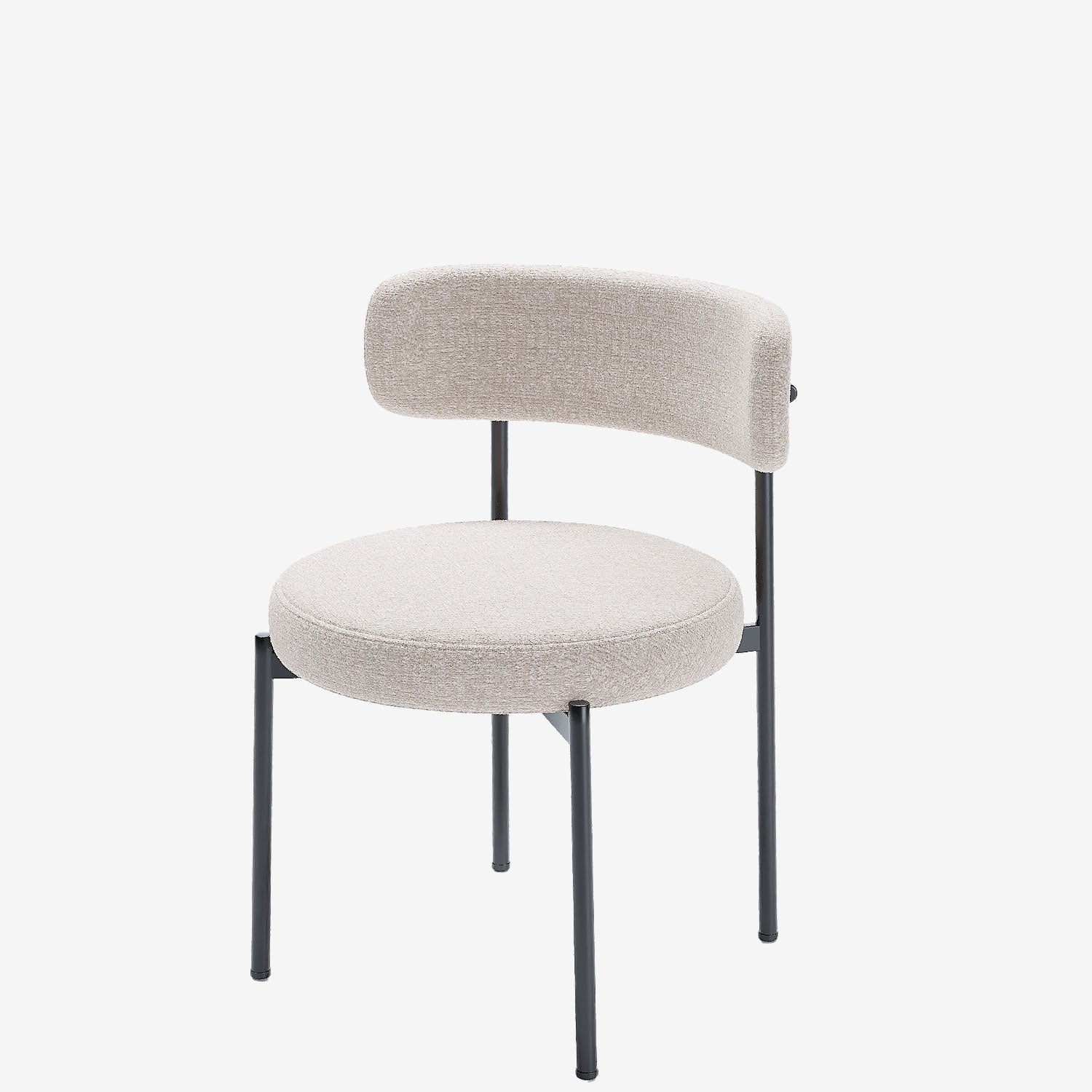 Lot de 2 chaises de table velours crème Scarlett