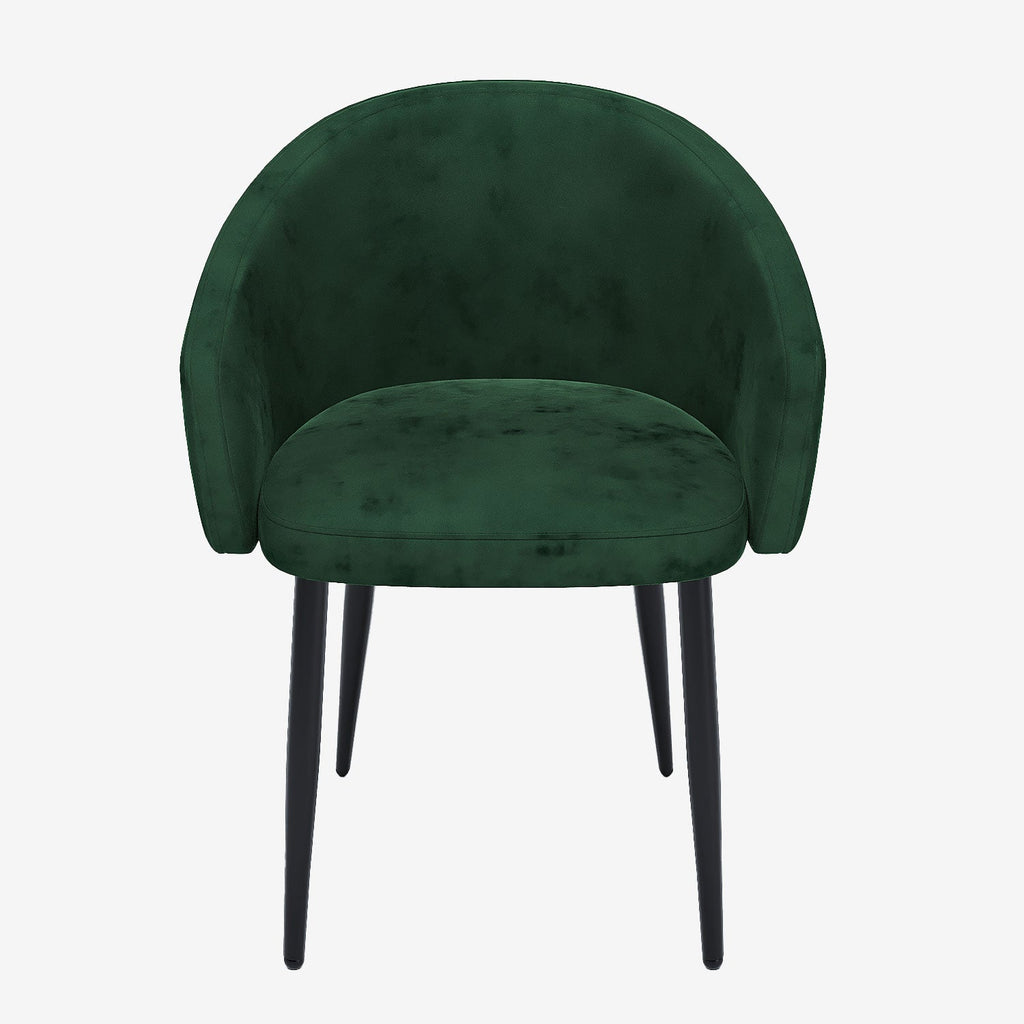 Paire de fauteuils de table design velours vert Eugénie