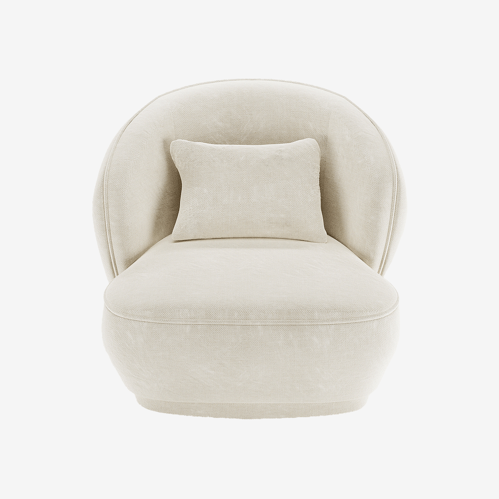 Fauteuil design en velours vintage crème Pablo
