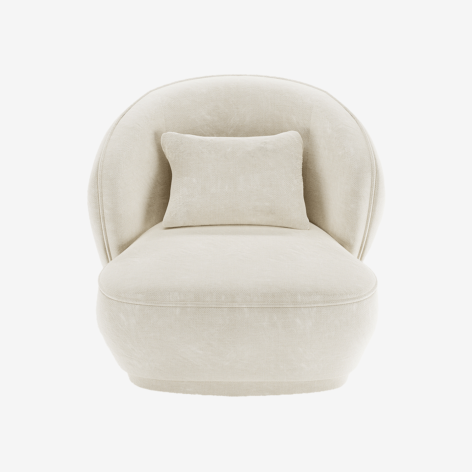 Fauteuil design en velours vintage crème Pablo