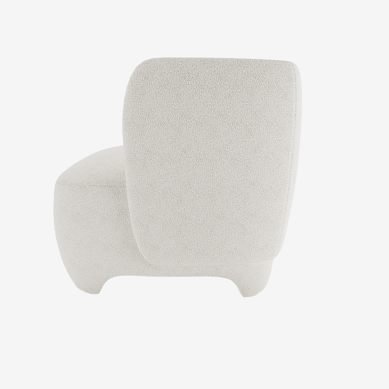 Fauteuil en laine bouclée écrue