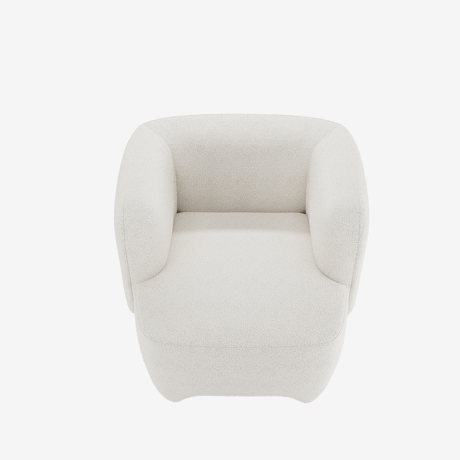 Fauteuil en laine bouclée écrue