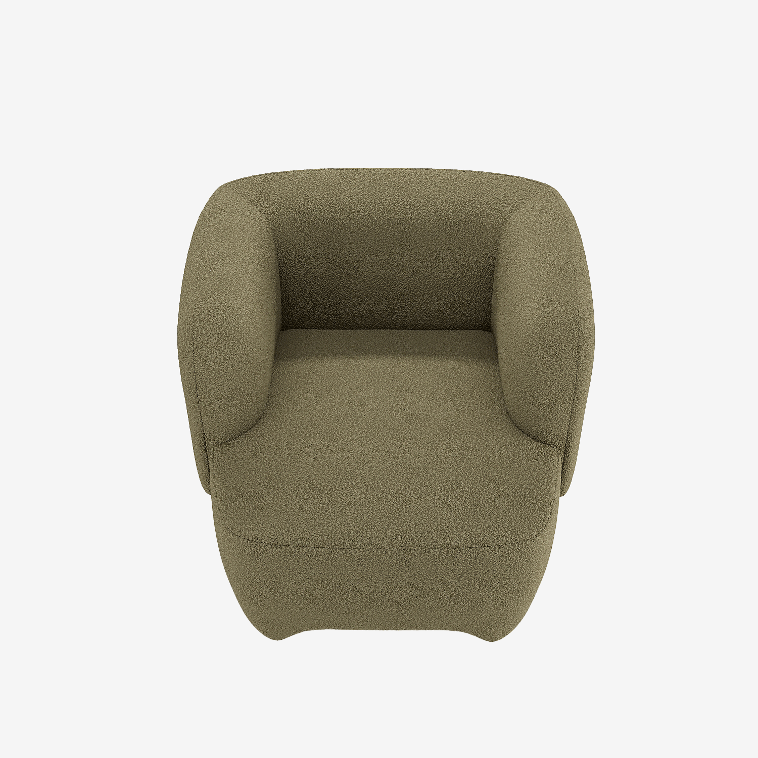 Fauteuil en laine bouclée vert kaki