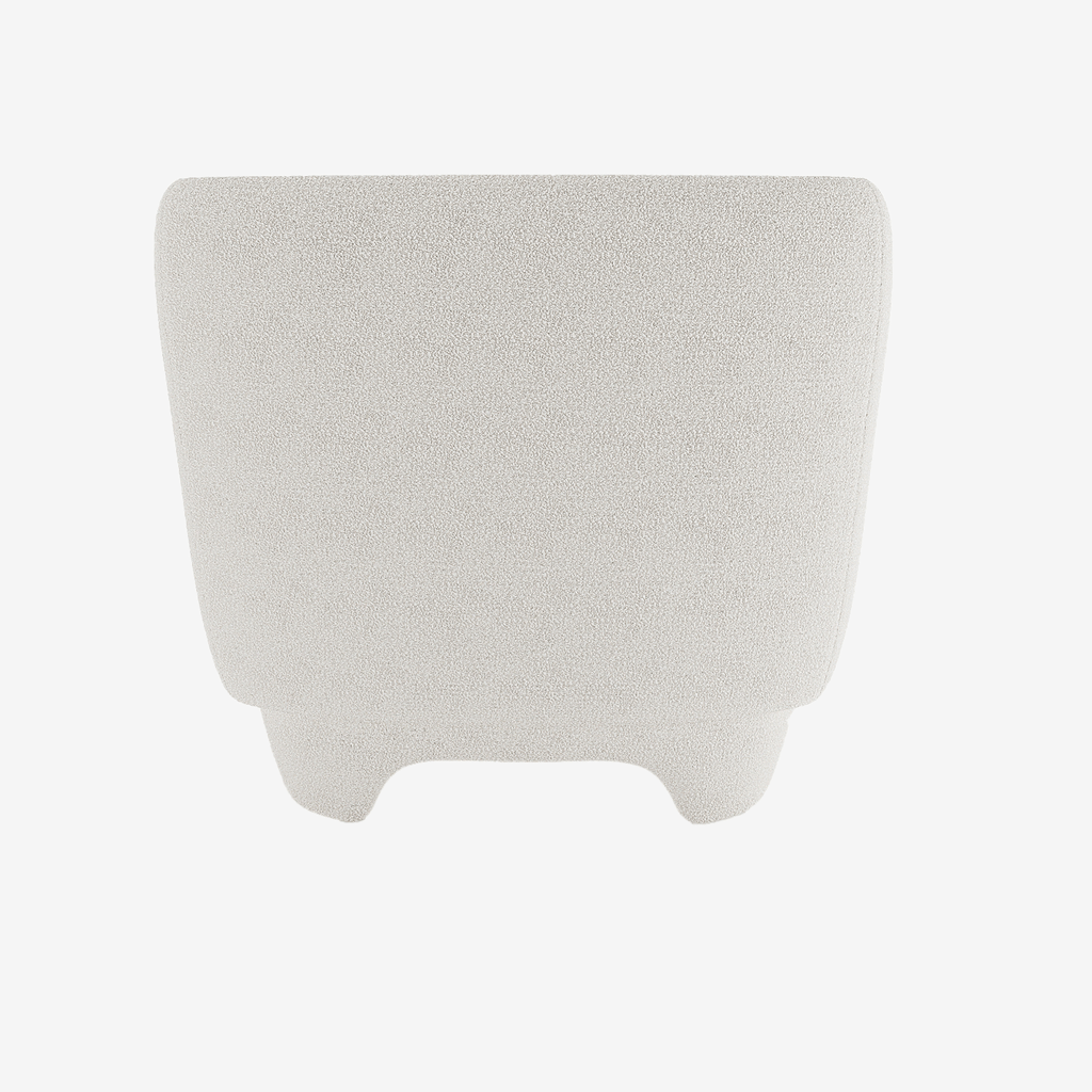 Fauteuil en laine bouclée écrue