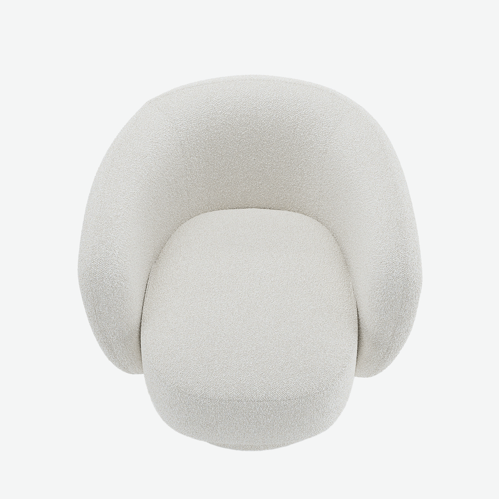 Fauteuil bouclette pivotant blanc Salma