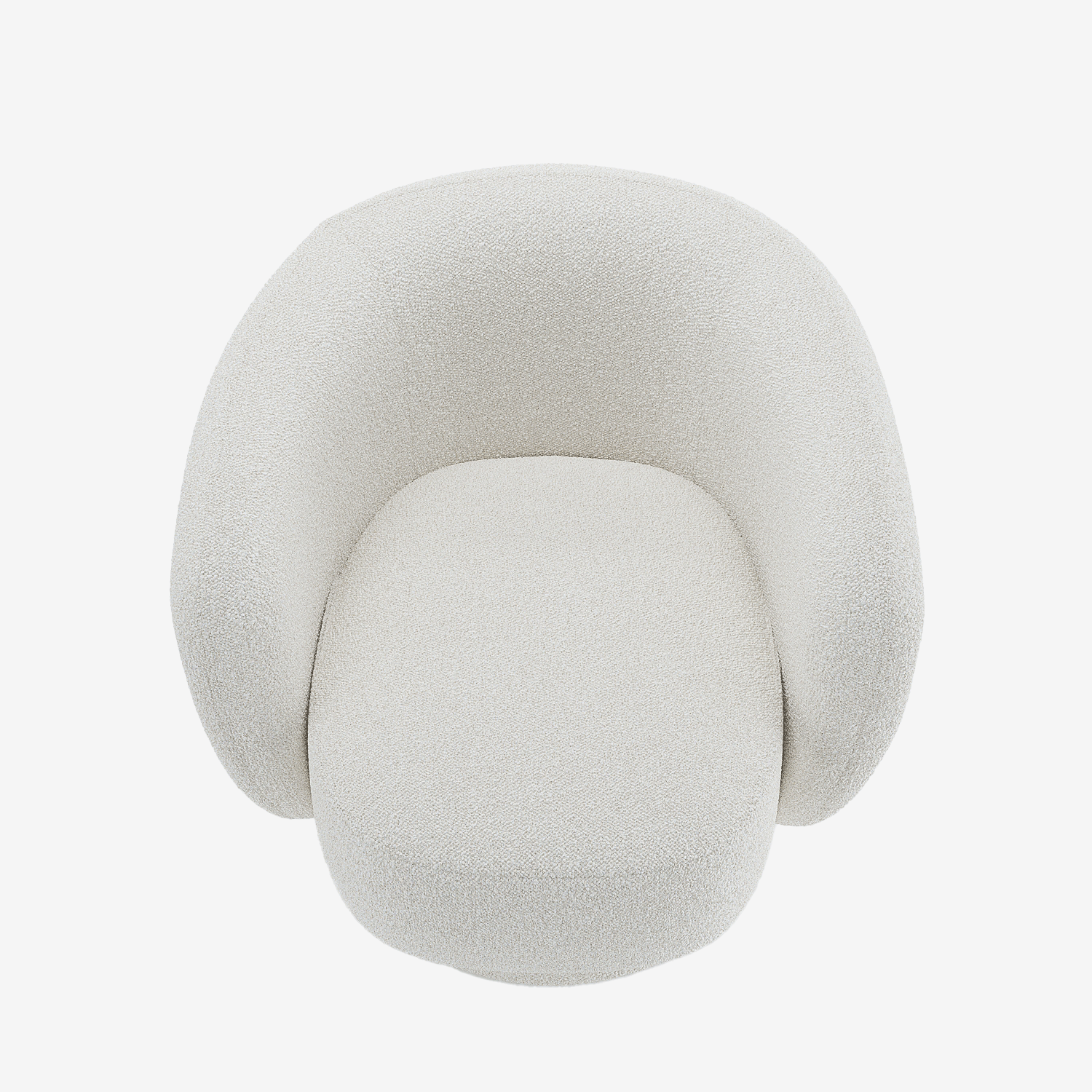 Fauteuil bouclette pivotant blanc Salma