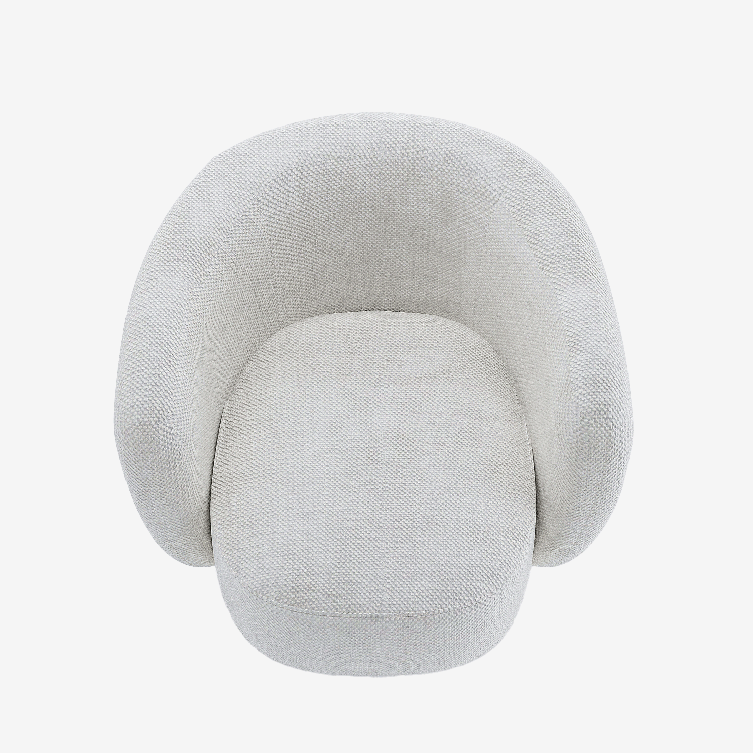 Fauteuil pivotant en tissu chenille blanc Salma