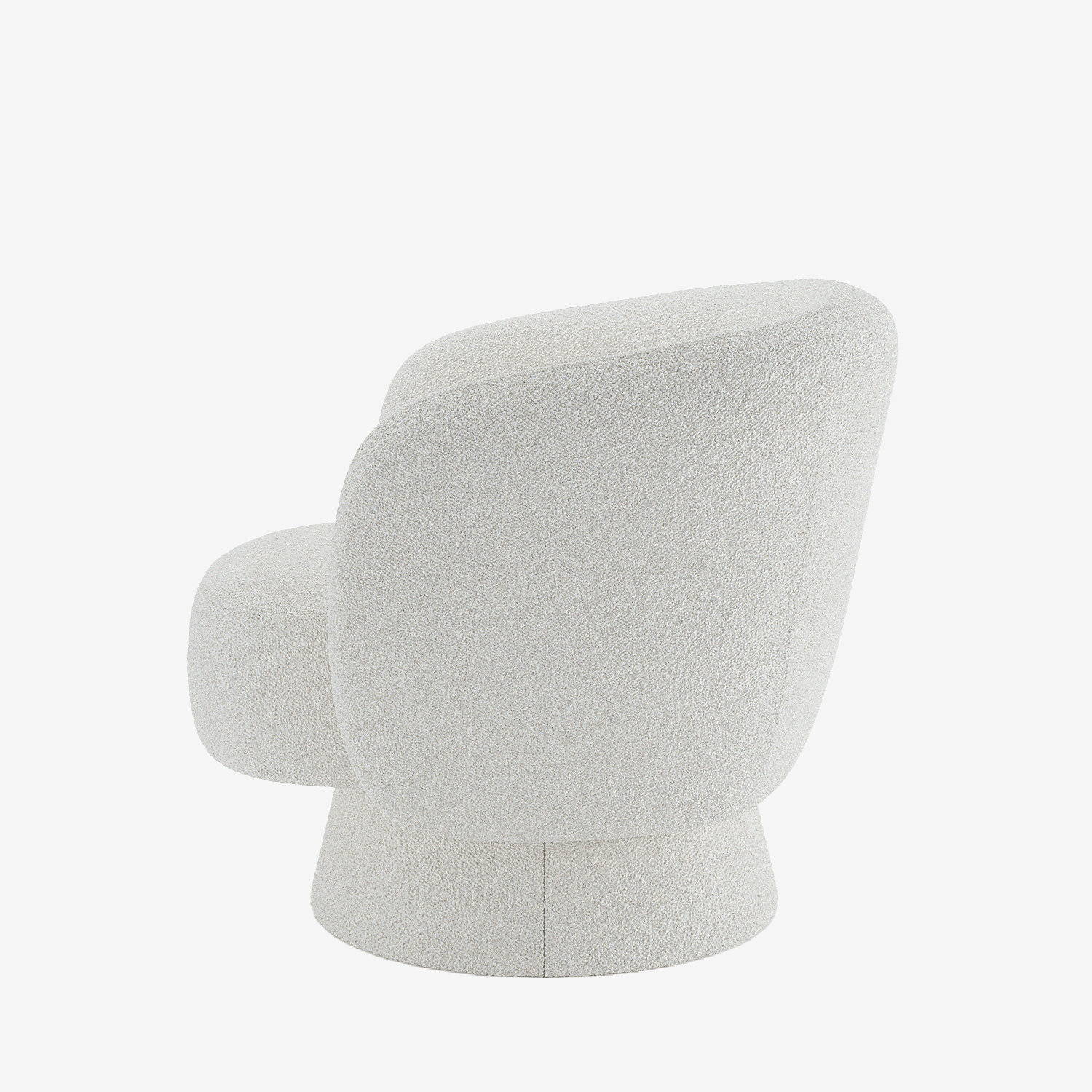 Fauteuil bouclette pivotant blanc Salma
