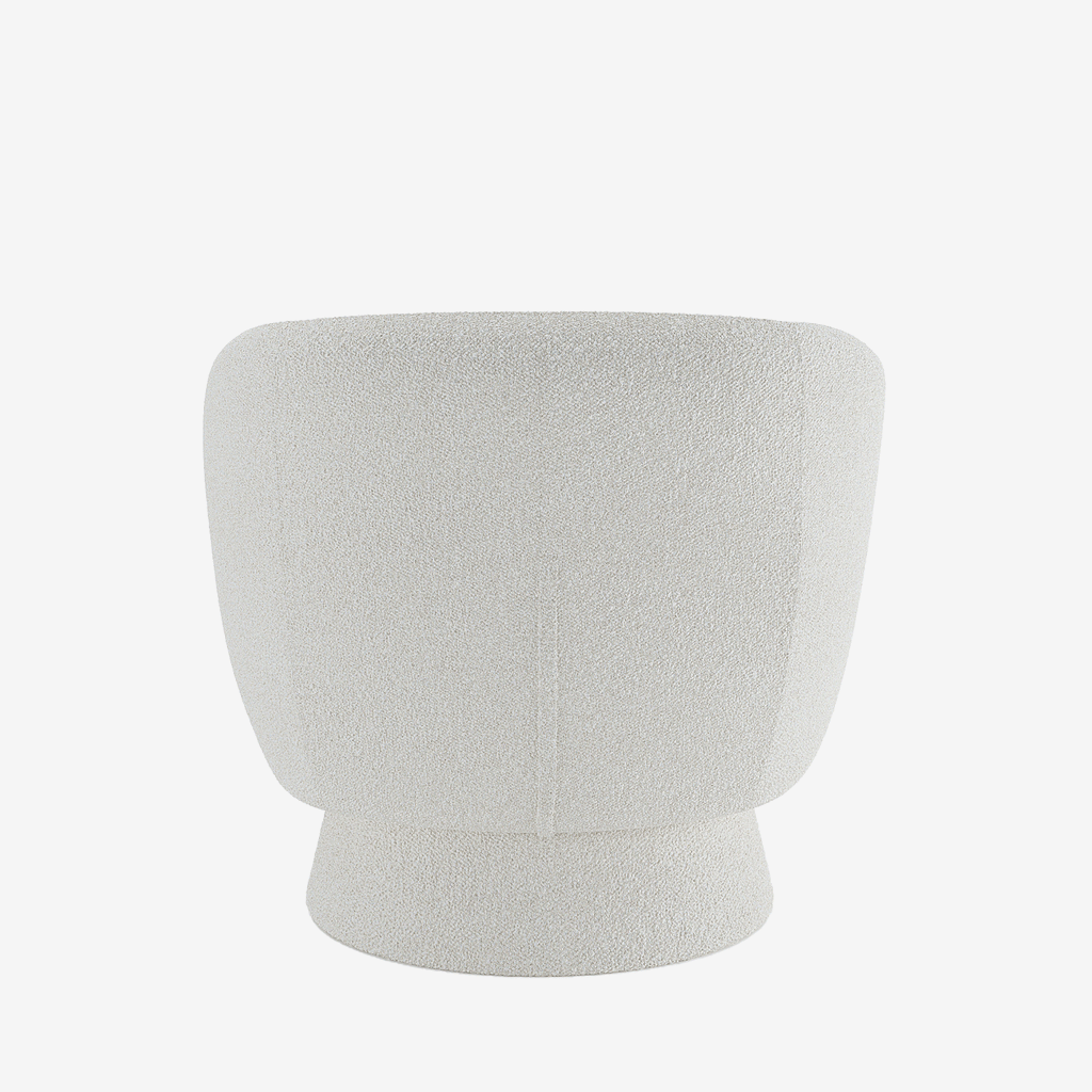 Fauteuil bouclette pivotant blanc Salma