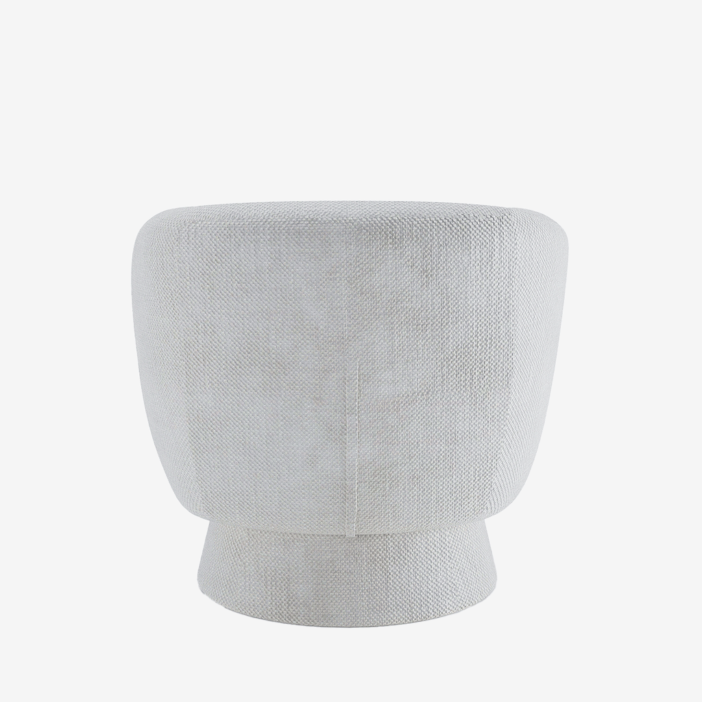 Fauteuil pivotant en tissu chenille blanc Salma