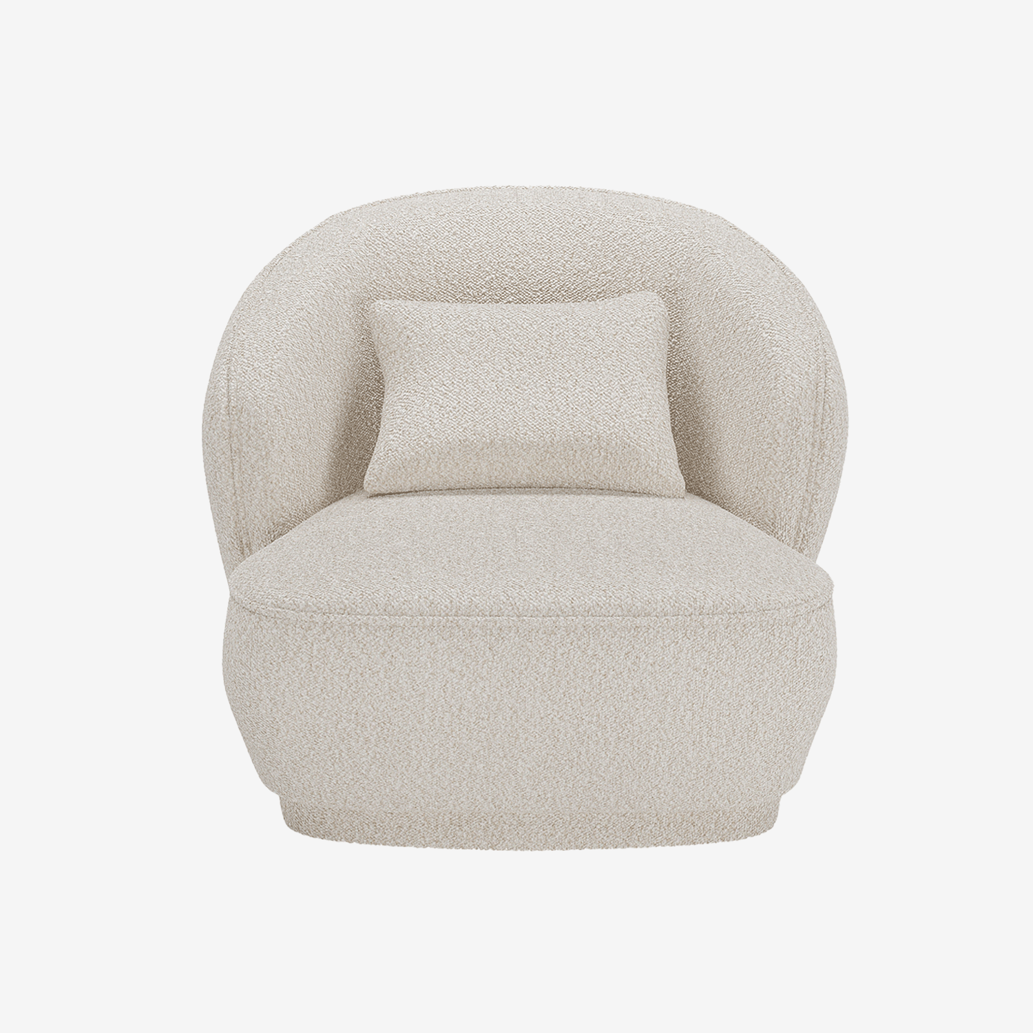 Fauteuil design bouclette gris-crème Pablo