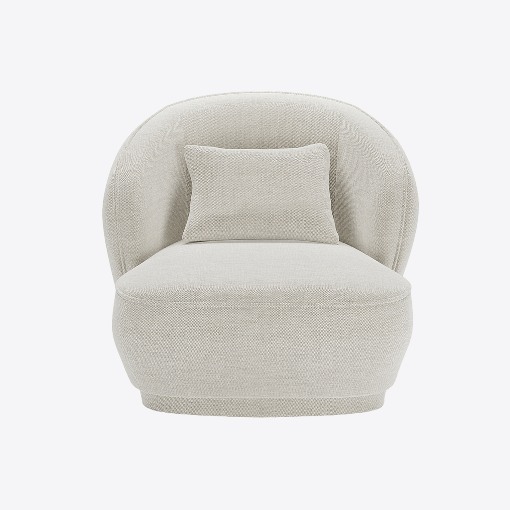 Fauteuil design tissu beige Pablo