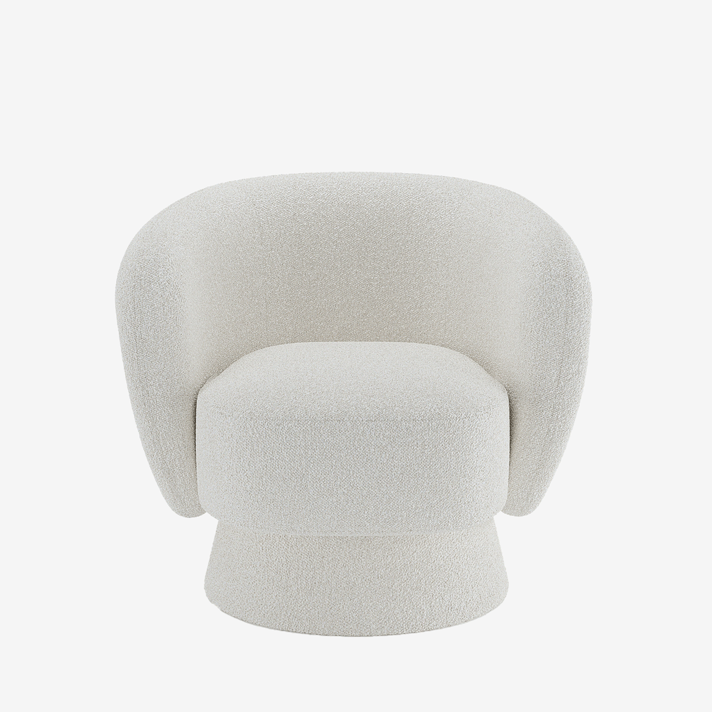 Fauteuil bouclette pivotant blanc Salma