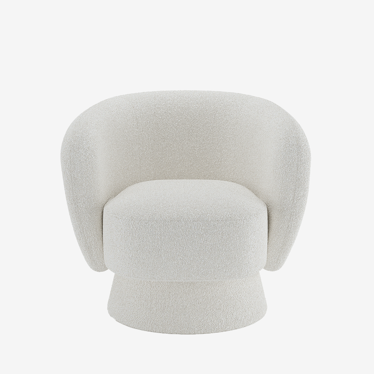 Fauteuil bouclette pivotant blanc Salma