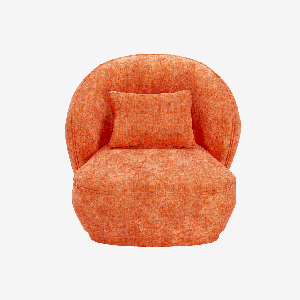 Fauteuil design en velours ocre Pablo