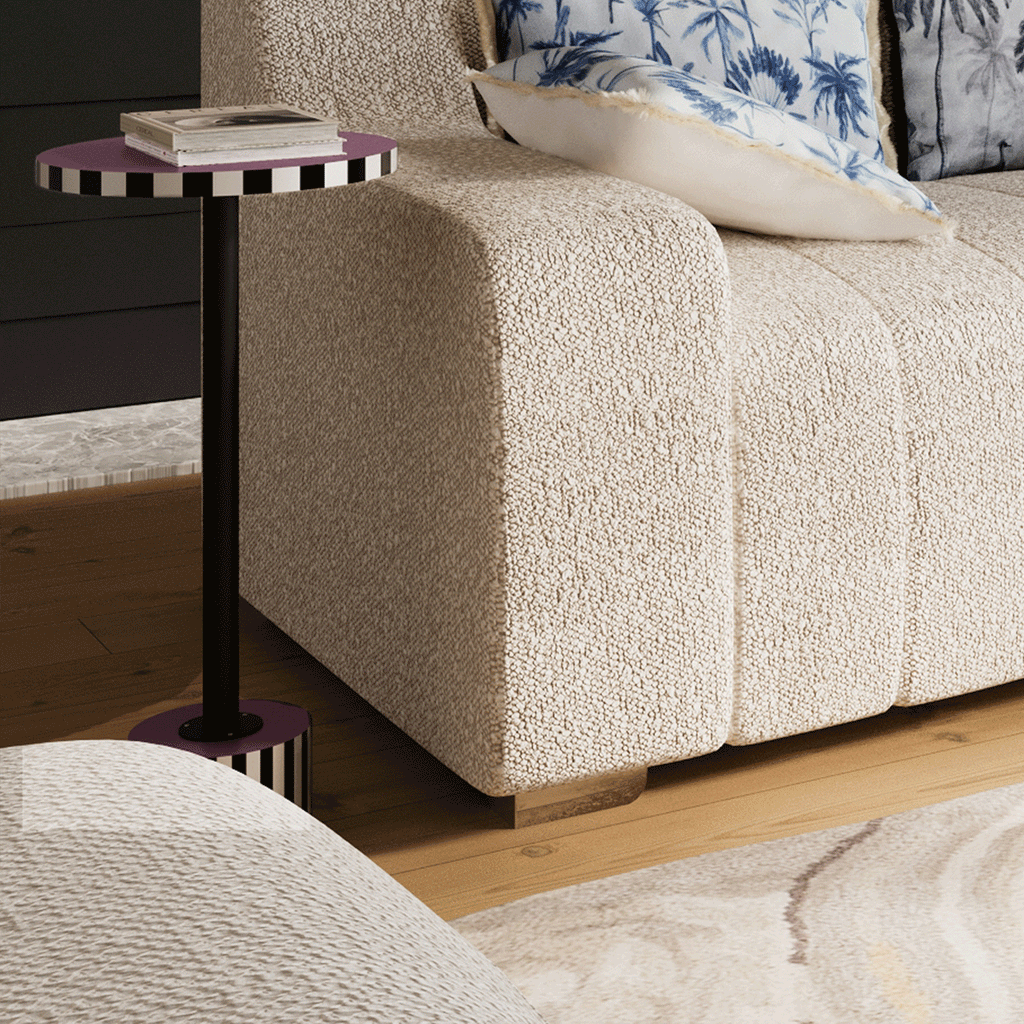 Table d’appoint ronde originale couleur lilas Jasmin