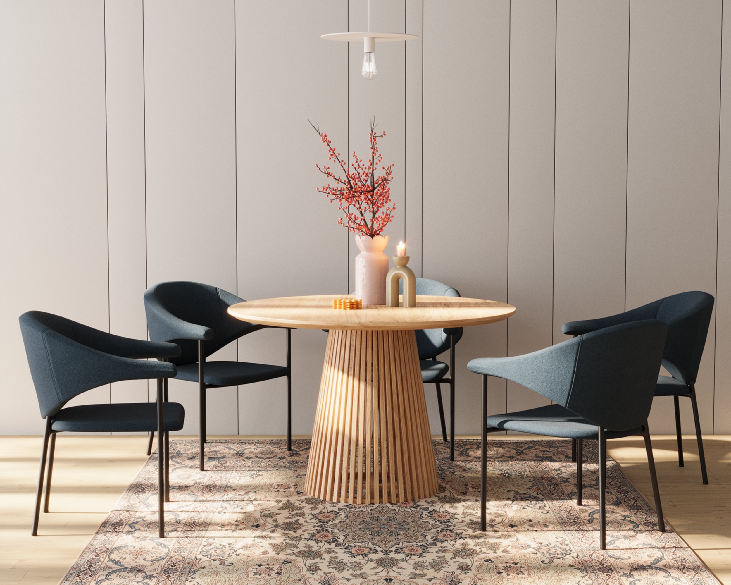 Lot de 2 chaises avec accoudoir design en velours bleu Jeanne