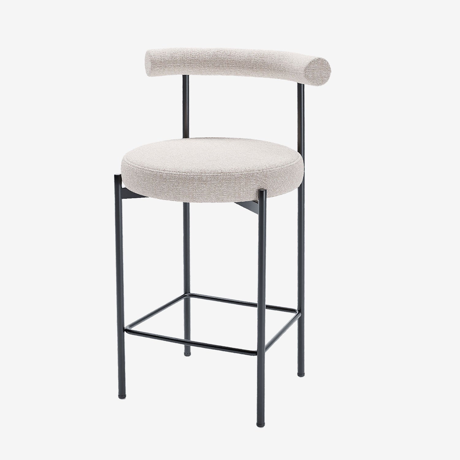 Lot de 2 chaises de bar  velours crème  Charlotte