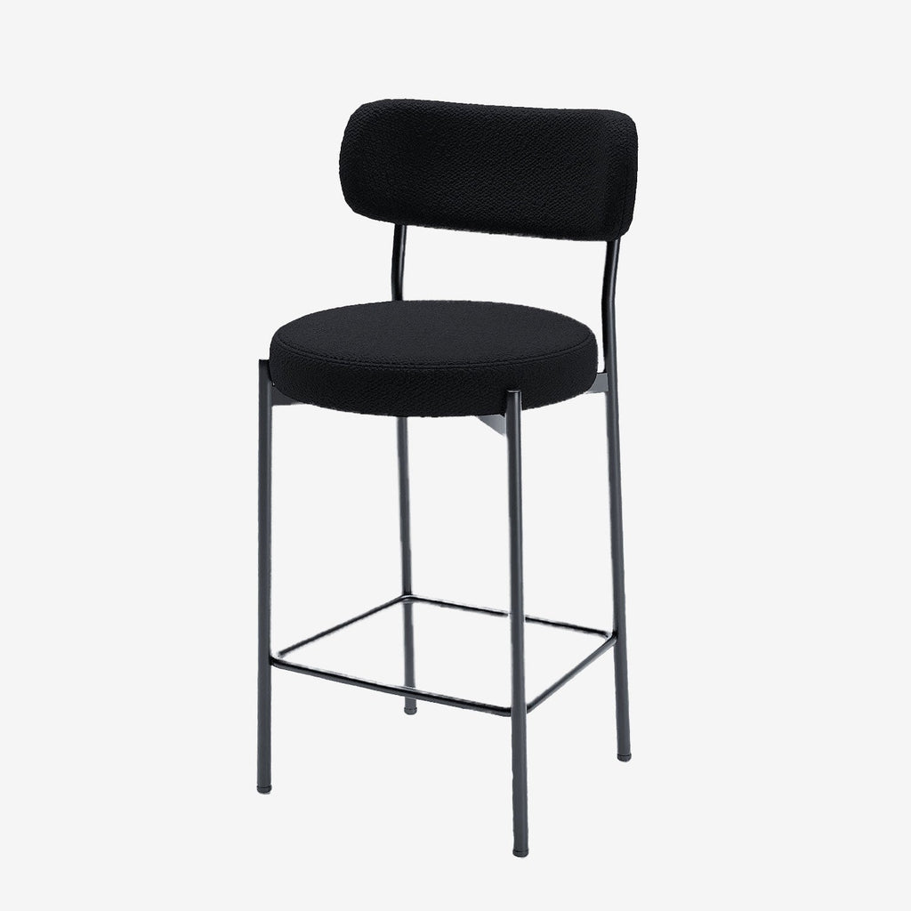 Lot de 2 fauteuils de bar bouclette grise anthracite Lili