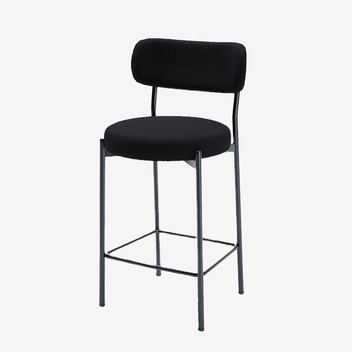 Lot de 2 fauteuils de bar bouclette grise anthracite Lili
