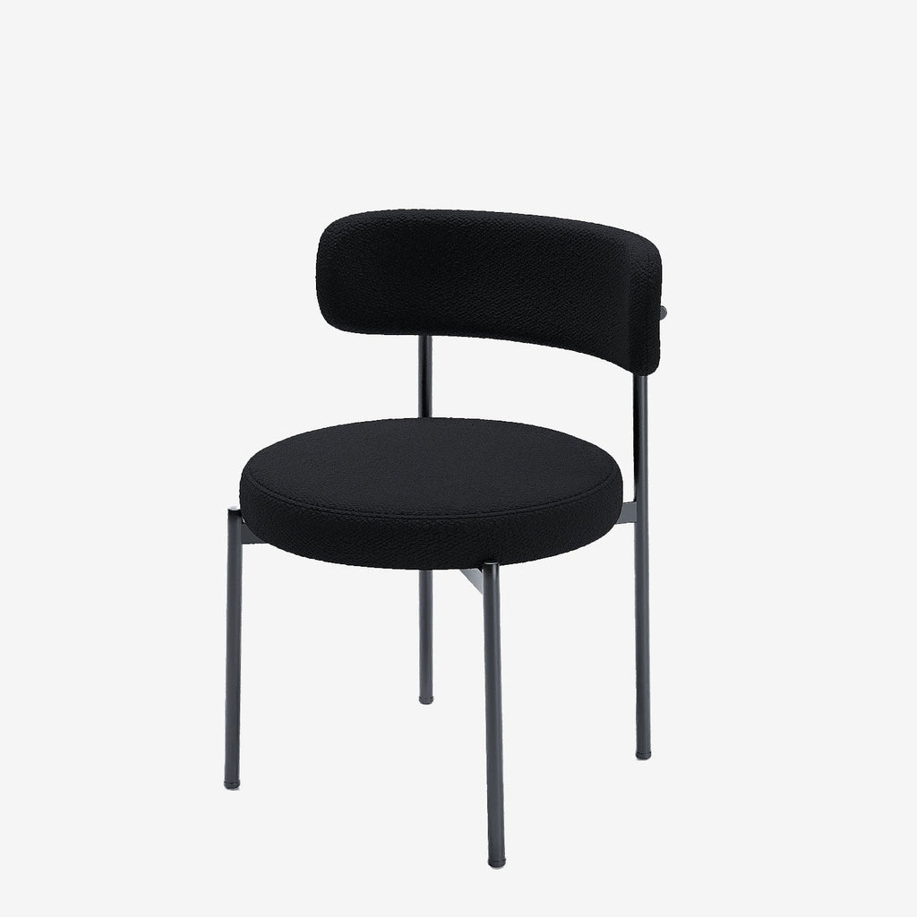 Lot de 2 chaises de table bouclette grise anthracite Scarlett