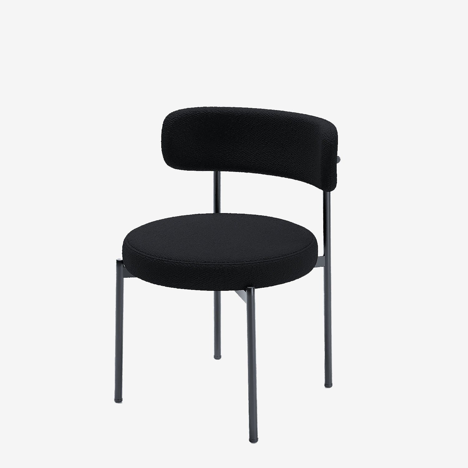 Lot de 2 chaises de table bouclette grise anthracite Scarlett