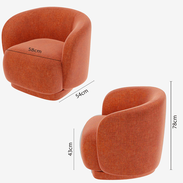 Fauteuil en velours ocre Victoria