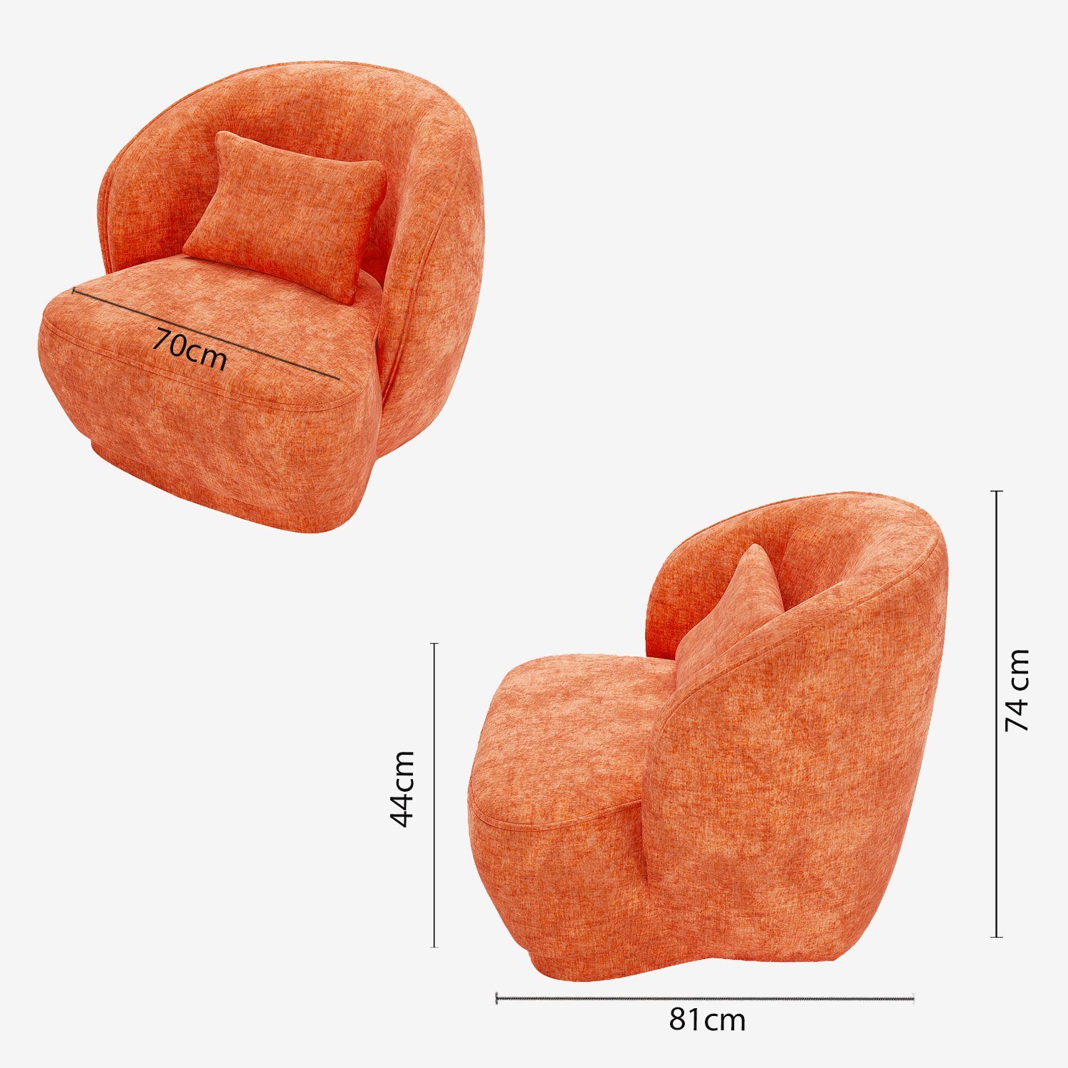 Fauteuil design en velours ocre Pablo