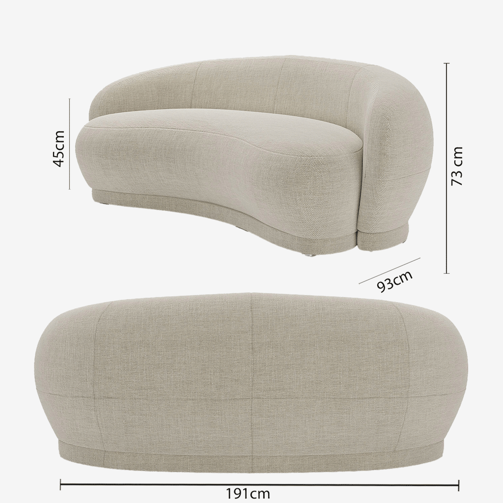 Canapé design tissu beige Bianca