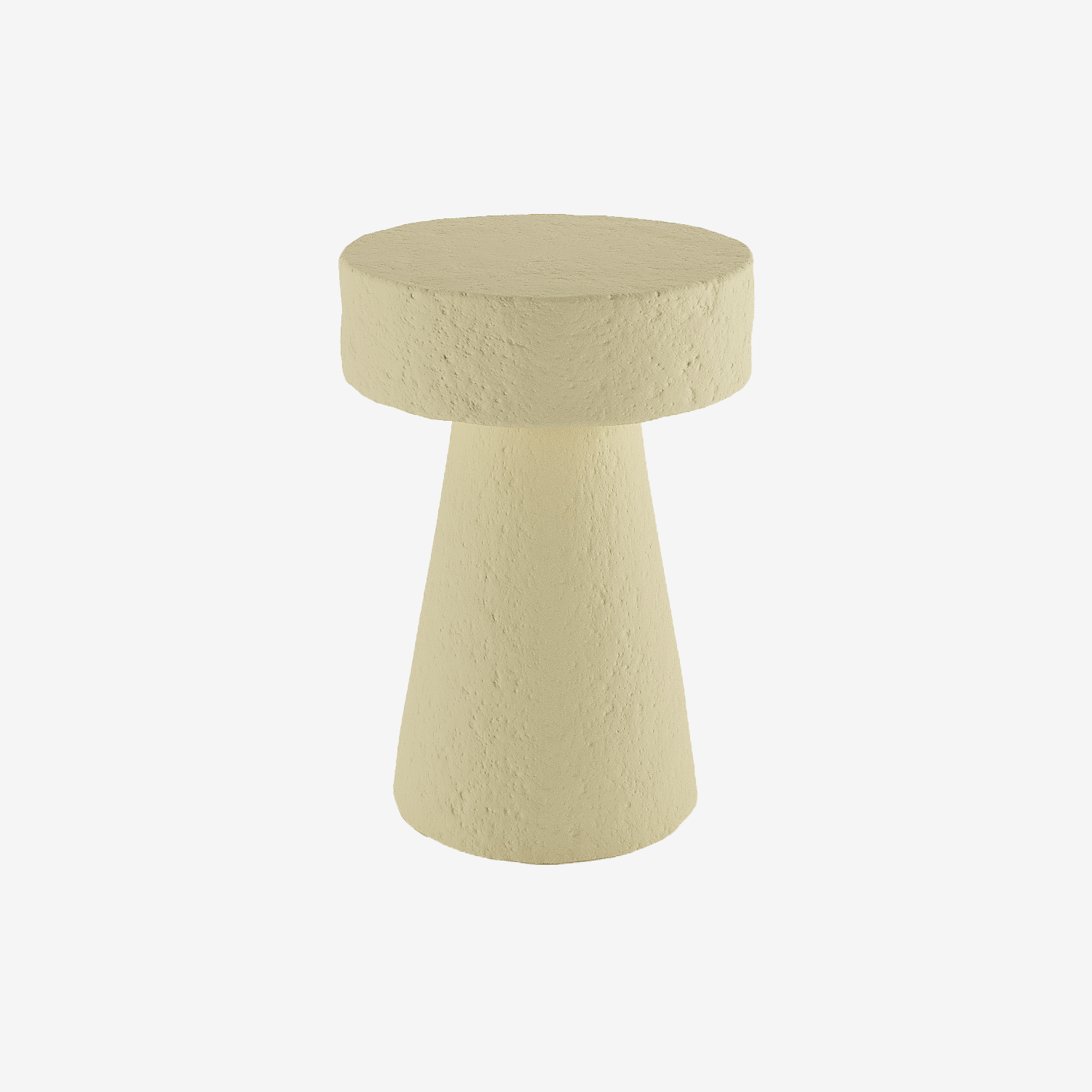 Table d’appoint circulaire en magnésie crème Marguerite